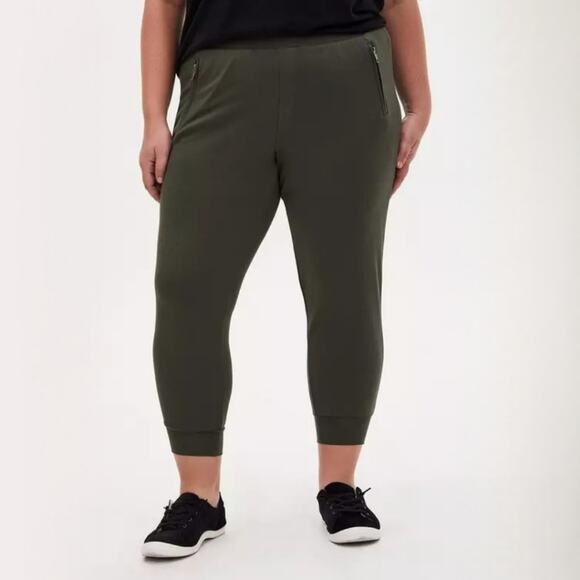 torrid Pants - TORRID Relaxed Fit Jogger Lightweight Ponte Mid-Rise Pant In Green Plus Size 2X